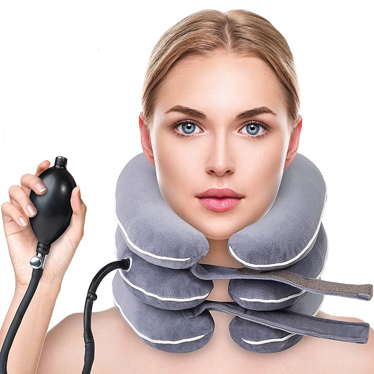 Neck Traction Device Collar Brace Neck Support Stretcher mo te Tirohanga Hiwi